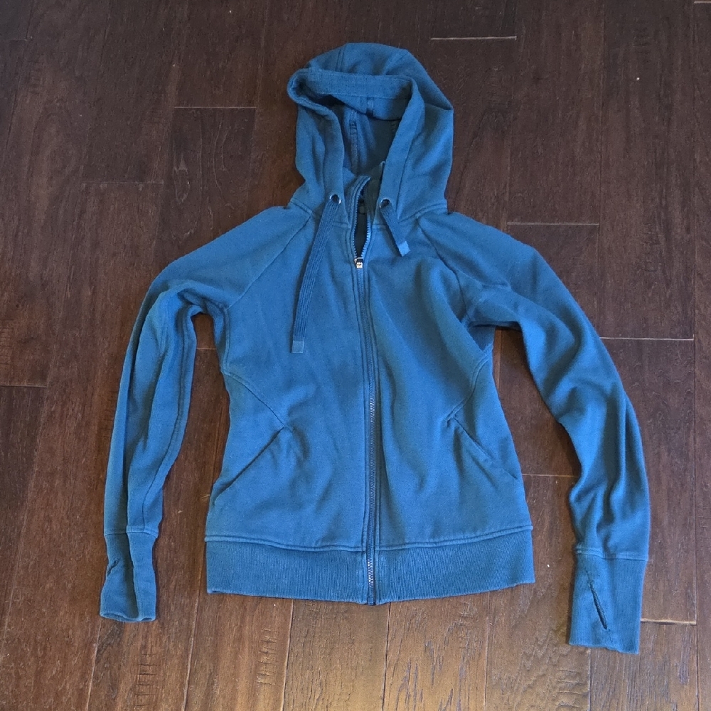 Athleta Teal Zip-Up Sweatshirt Jacket